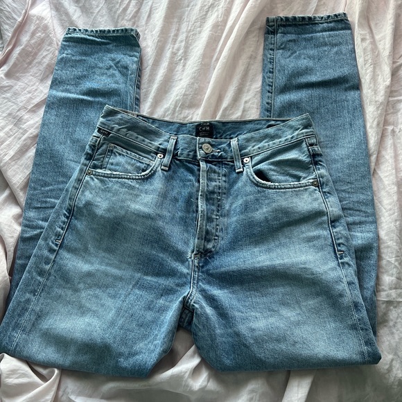 Citizens of humanity light wash high waisted straight jeans - Picture 1 of 3